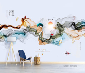 抽象画 水墨山水画 中式装饰画