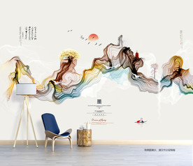 抽象山水画 水墨画 新中式