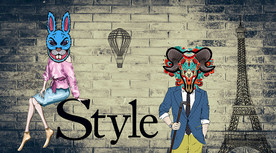 动物头像服装背景墙