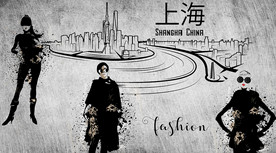 手绘模特服装背景墙