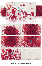 浪漫玫瑰花瓣喷涌飞舞logo