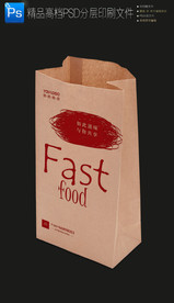 文艺牛皮纸快餐食品外卖打包纸袋