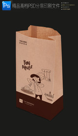 文艺牛皮纸瓜果蔬菜外卖打包纸袋