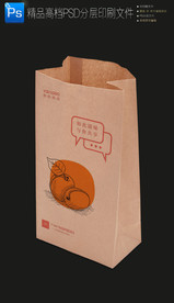 大气牛皮纸袋桃子外卖打包纸袋