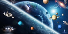 高清蓝色科幻太空背景图片