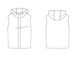 正反面无袖连帽马甲AI款式图
