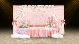 粉色婚礼签到区