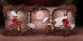 红色系欧式宫廷迎宾区