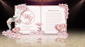 粉色婚礼迎宾区