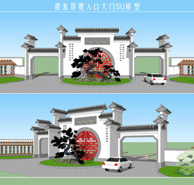 徽派景观入口大门