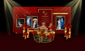 红金色照片展示区