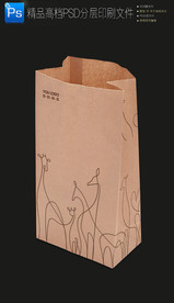 小吃牛皮纸袋外卖打包购物纸袋