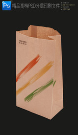 高档大气小吃外卖打包v牛皮纸袋