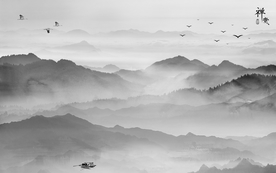 中国风   抽象山水画 大厅装