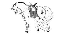蒙古元素蒙古马手绘稿