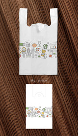 高档大气透明塑料袋背心袋展开图