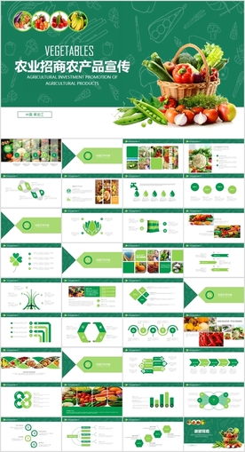绿色原生态大棚蔬菜果蔬ppt