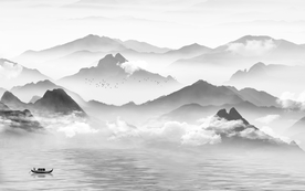 中式水墨山水 山水情 水墨画