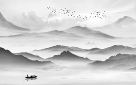 中式水墨山水 山水情 水墨画