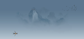 中式水墨山水 山水情 水墨画
