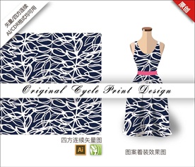 矢量漂亮单色几何线条抽象图案