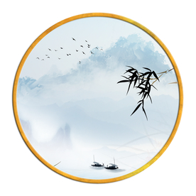 中国风   抽象山水画 大厅装