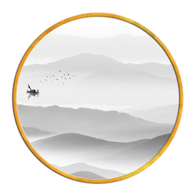 中国风   抽象山水画 大厅装