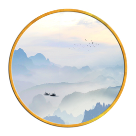 中国风   抽象山水画 大厅装