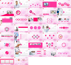 通用粉色护士ppt大气模板