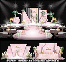 大理石婚礼粉色婚礼