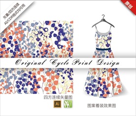 矢量手绘中国风牡丹花朵循环图案