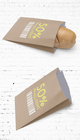 手绘美食油纸袋小吃包装展开图