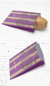 手绘美食油纸袋小吃包装展开图