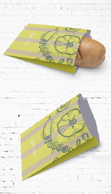 手绘美食油纸袋小吃包装展开图