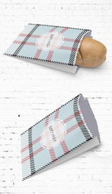 动感水墨油纸袋小吃包装展开图