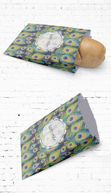 可爱卡通油纸袋小吃包装展开图