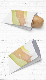 动感水墨油纸袋小吃包装展开图