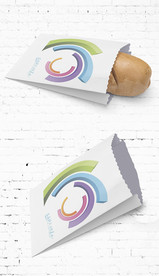 动感水墨油纸袋小吃包装展开图