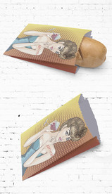 通用美女防油小吃纸袋展开图