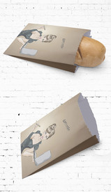 通用美女防油小吃纸袋展开图