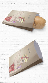 通用美女防油小吃纸袋展开图