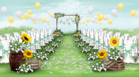 户外草坪婚礼仪式区