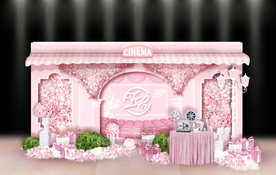 粉色婚礼迎宾区