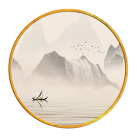 中国风   抽象山水画 大厅装