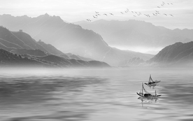 中国风抽象山水画