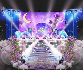 蓝紫色婚礼仪式区