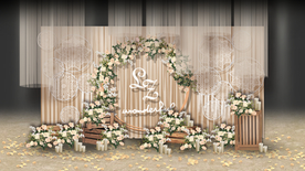 香槟色婚礼迎宾区