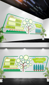 可爱树木幼儿园卡通墙