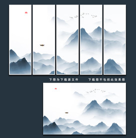 山水壁画 意境水墨画