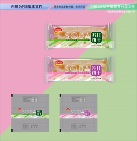 苏打饼干包装 平面展开分层文件